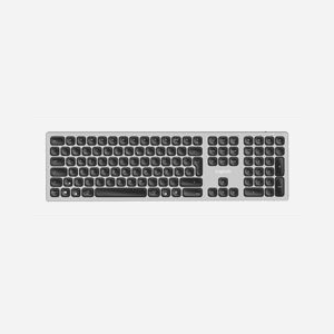 LogiLink ID0213 Clavier QWERTZ Allemand Sans Fil RF + Bluetooth, 111 Touches, 2.4GHz, Bluetooth 5.0, Batterie 250mAh, Gris, Compatible Windows/macOS/Android/iOS/ChromeOS
