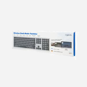LogiLink ID0213 Clavier QWERTZ Allemand Sans Fil RF + Bluetooth, 111 Touches, 2.4GHz, Bluetooth 5.0, Batterie 250mAh, Gris, Compatible Windows/macOS/Android/iOS/ChromeOS - Miniature 5