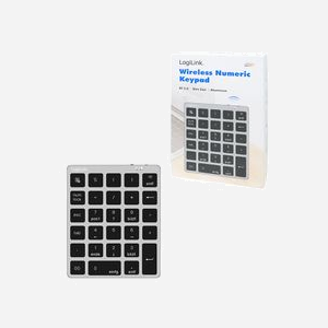 LogiLink ID0212 : Clavier numérique Bluetooth Gris - 28 touches ciseaux, portée 10m, batterie 140mAh, ABS/Aluminium, compatible Windows/macOS, 100x121x12.5mm, 95g - Miniature 2