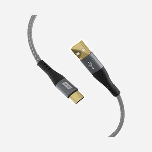 Câble EFB Elektronik USB-AC-00002 USB 2.0 A vers C 1m Noir/Gris, Contacts Or, Taux 0.48Gbit/s, Power Delivery 60W, Courant 3A, Tresse Textile - Miniature 3
