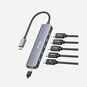 Equip 133499 Station d'accueil USB 3.2 Gen 2 Type-C, 4K Ultra HD, Power Delivery 100W, Boîtier Aluminium Gris, Câble 0.25m, Compatible Windows/macOS/Android - Miniature 3