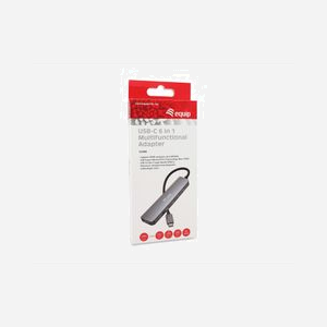 Equip 133499 Station d'accueil USB 3.2 Gen 2 Type-C, 4K Ultra HD, Power Delivery 100W, Boîtier Aluminium Gris, Câble 0.25m, Compatible Windows/macOS/Android - Miniature 4