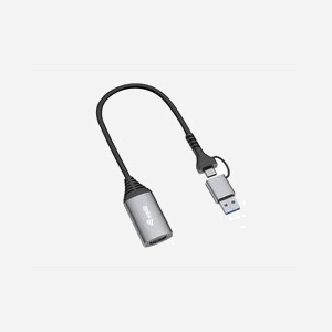Equip 133498 Adaptateur Graphique USB Type-A/Type-C vers HDMI 1080p 60Hz, boîtier aluminium gris, taux transfert 5Gbit/s, dimensions 22.5x11.3x285mm - Miniature 2
