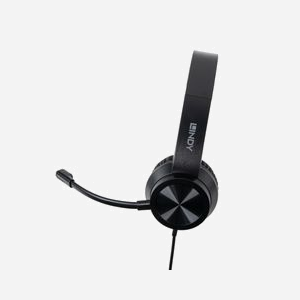 Lindy Casque de Bureau USB-C 20439 - Binaural, Supra-Aural, Micro Omnidirectionnel, 20-20000Hz, 32 Ohm, Câble 1.95m, Adaptateur USB Type-A Inclus - Miniature 3