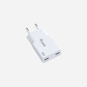 Equip 245524 Chargeur Secteur Universel 2 Ports USB-C Power Delivery 3.0 & Quick Charge 3.0 30W - 5V/3A, 9V/3A, 12V/2.5A, 15V/2A, 20V/1.5A - GaN - Blanc - Miniature 1