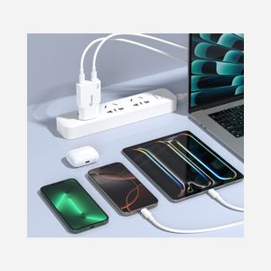 Equip 245524 Chargeur Secteur Universel 2 Ports USB-C Power Delivery 3.0 & Quick Charge 3.0 30W - 5V/3A, 9V/3A, 12V/2.5A, 15V/2A, 20V/1.5A - GaN - Blanc - Miniature 3