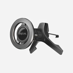LogiLink AA0167 Support Passif Voiture/Camion pour Smartphone/Mobile (4.7"-6.9") Fixation Magnétique, Rotation H/V, Noir, Gestion Câbles, 90x75x70mm