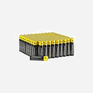 Intenso 7501511 : Lot de 100 piles AAA Alcaline 1.5V, Capacité 1250 mAh, Usage Unique, Certifications CE, 2006/66/EC, IEC60086-1-2, IEC60086-5 - Miniature 1