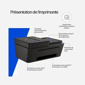 HP DeskJet 4320 All-in-One : Imprimante Couleur Jet d'Encre Thermique, 4800x1200 DPI, 8.5/5.5 ppm (Noir/Couleur ISO), Scanner 1200 DPI, Wi-Fi, HP Instant Ink, A4 - Miniature 4