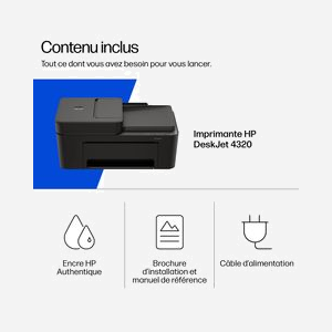 HP DeskJet 4320 All-in-One : Imprimante Couleur Jet d'Encre Thermique, 4800x1200 DPI, 8.5/5.5 ppm (Noir/Couleur ISO), Scanner 1200 DPI, Wi-Fi, HP Instant Ink, A4 - Miniature 5