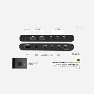 i-tec C31KVMHDMIDOCKPD : Station d'accueil KVM 2 hôtes USB-C 3.2 Gen 1, HDMI 4K/60Hz, Power Delivery 2x100W, compatible Windows/macOS/Linux/Android/ChromeOS/iPadOS - Miniature 4