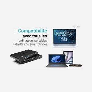 i-tec C31KVMHDMIDOCKPD : Station d'accueil KVM 2 hôtes USB-C 3.2 Gen 1, HDMI 4K/60Hz, Power Delivery 2x100W, compatible Windows/macOS/Linux/Android/ChromeOS/iPadOS - Miniature 5