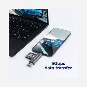 Lecteur de carte mémoire Integral INCRUSB3.2ACSDMSDR USB 3.2 Gen 1 Type-A/Type-C pour MicroSD/SD, 5000 Mbit/s, compatible Windows/macOS/Linux - Miniature 4
