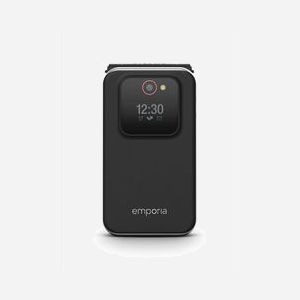 Emporia JOY V228.V3.BK.01 Téléphone Clapet 2.8" 240x320, Écran Externe 1.1" 128x36, 2MP, Bluetooth 2.1, 1300mAh, IP54, 2G, USB Type-C