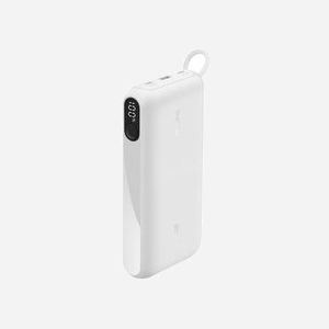 Belkin BPB028hqWH Batterie Externe 20000 mAh, 1x USB-A, 2x USB-C, Recharge Secteur, Ecran Intégré, Protection Surchauffe, Blanc, Câble USB-C inclus - Miniature 5