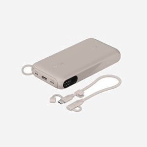 Belkin BPB028HQSD Batterie Externe 20000 mAh Sable, 1x USB-A, 2x USB-C, Charge Smartphones/Tablettes, Écran Intégré, 77.2x152x25.1mm, Câble USB-C inclus - Miniature 2