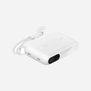 Belkin BPB027HQWH - Batterie Externe 10000 mAh, 2 ports USB Type-C, Recharge Smartphones/Tablettes, Écran Intégré, Blanc, 71x103.9x25.1mm - Miniature 1