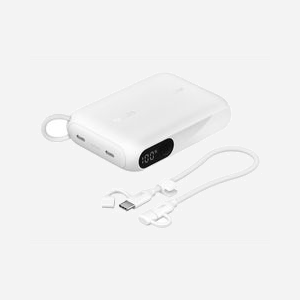 Belkin BPB027HQWH - Batterie Externe 10000 mAh, 2 ports USB Type-C, Recharge Smartphones/Tablettes, Écran Intégré, Blanc, 71x103.9x25.1mm - Miniature 2