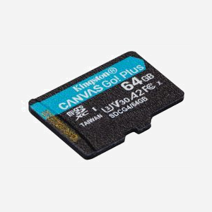 Kingston microSDXC Canvas Go! Plus Gen4 64Go UHS-I U3 V30 A2, Lecture 200Mo/s, Écriture 100Mo/s, exFAT, -25°C à 85°C, SDCG4/64GBSP - Miniature 2