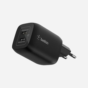 Belkin ENA007KQBK : Chargeur secteur 65W, 2 ports USB Type-C Power Delivery, pour Casques, Ordinateurs portables, Consoles, Smartphones, Tablettes, Noir - Miniature 1