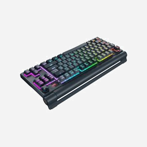 CHERRY XTRFY MX 8.3 TKL Wireless : Clavier Gaming AZERTY Français, Switch Cherry MX2A Red, USB+RF Wireless+Bluetooth, Rétroéclairage LED RGB, Gris - Miniature 3