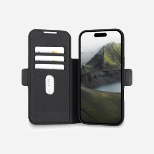 dbramante1928 Oslo Pro Folio Porte Carte Noir pour iPhone 17 Pro Max 6.7" - Simili-cuir, MagSafe, 3 Compartiments Cartes, Fermeture Magnétique - Miniature 2