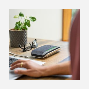 HP Poly Sync 20-M Speakerphone USB-C/A Adaptateur, Bluetooth 5.1, Autonomie 20h, 3 Microphones, Réduction Bruit, Windows/macOS, Batterie Li-Ion - Miniature 3