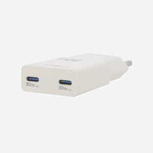 Mobilis Chargeur Secteur Universel 30W, 2 Ports USB-C PD/PPS, GaN, Type C, Blanc, 82x37x15mm, 52g, Compatible Smartphones/Tablettes - Miniature 2