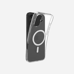 dbramante1928 Greenland Pro MS Housse transparente pour iPhone 16 Plus 6.7" en plastique 100% recyclé résistant aux impacts et à la poussière, compatible recharge sans fil