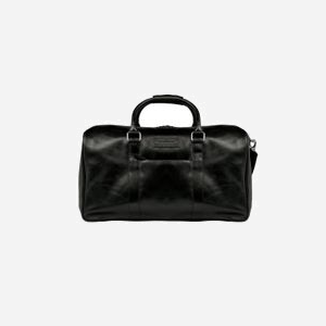 Sac de voyage dbramante1928 WKAAGTBL1021 en cuir noir, 520x280x290mm, un compartiment, port main & bandoulière amovible, fermeture à glissière, poids 1.75kg