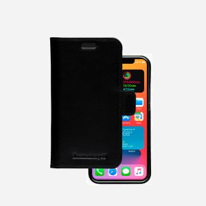 dbramante1928 LY54GTBL1178 Étui Portefeuille Cuir Noir pour iPhone 12 mini 5.4" avec Fermeture Magnétique et 3 Compartiments Cartes (76x21x140mm, 86g) - Miniature 1
