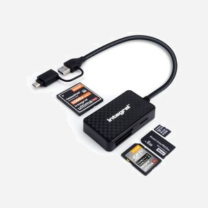Lecteur de carte Integral INCRMULTI3.2ACR USB 3.2 Gen 1 Type-A/Type-C, MS Duo, SD, MicroSD, Taux transfert 5000 Mbit/s, Windows/macOS/Linux - Miniature 2