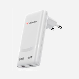 Verbatim Chargeur USB-C 65W Blanc - 2 Ports USB-C Power Delivery 3.0, PPS, GaN, 5-20V, 3.25A Max, Secteur 100-240V - Ref 32355 - Miniature 4