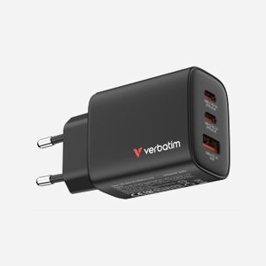 Verbatim Chargeur Secteur Universel 65W Noir (Réf. 32352) - 2x USB-C Power Delivery 3.0 & Quick Charge 3.0 + 1x USB-A 3.2 Gen 1, GaN, Protections - Miniature 2