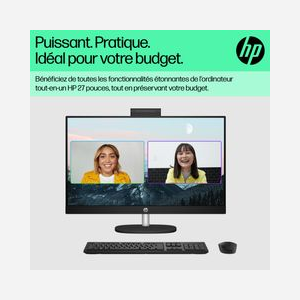 HP All-in-One 27-cr0075nf : AMD Ryzen 5 7520U, 27" FHD IPS, 16Go LPDDR5, 512Go SSD NVMe, AMD Radeon Graphics, Wi-Fi 6, Windows 11 Home - Miniature 4