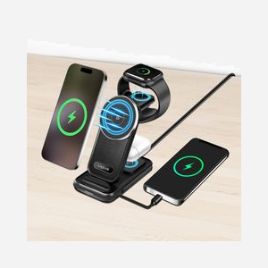 LogiLink PA0292 Chargeur CC 9V 2.82A 20.5W Noir pour Casque, Smartphone & Smartwatch, Recharge sans fil, Charge rapide, Intérieur - Miniature 2