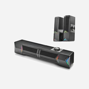 NGS GSX-B1200 Barre de Son Gaming 2.0 Canaux 12W, Bluetooth 5.0, Fil/Sans Fil, RGB, Entrée AUX, Sortie Casque 3.5mm, 150-20000 Hz - Miniature 1