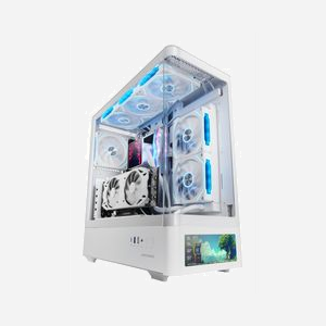 Mars Gaming MCLCDPROW Boîtier PC Midi Tower Blanc, Écran IPS 7.2" (360x960), ATX/microATX/Mini-ITX, 1x3.5", 3x2.5", USB 3.2 Gen 1/Gen 2 Type-A/Type-C - Miniature 1