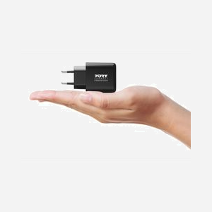 Port Designs 902104EU Chargeur Secteur Universel 65W GaN Power Delivery, USB-A 2.0 + USB-C, Charge Rapide, 5-20V, Noir - Miniature 5