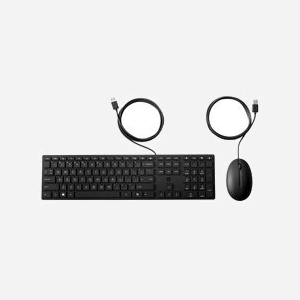 HP Ensemble Clavier et Souris Filaire Desktop 320MK USB, Clavier Membrane, Pavé Numérique, Souris 1000 DPI, Windows 11/10, Noir