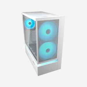 COUGAR CGR-2DA4W-M Boîtier PC Midi Tower Blanc, Acier/Verre, ATX/Micro-ATX/Mini-ITX, 2x160mm Avant, 1x120mm Arrière, USB 3.2, RGB - Miniature 4