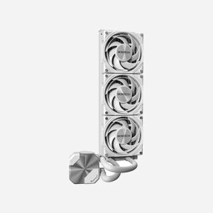 Montech HyperFlow Silent 360 - Refroidisseur liquide AIO pour processeur - Radiateur 397x120mm - 3x 120mm FDB PWM 800-2200 RPM - 129.5 m³/h - Blanc - Sockets Intel/AMD - Miniature 2