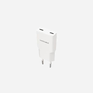 Nanocable 10.10.2029 Chargeur Secteur 30W Blanc - 2 Ports USB Type-C Power Delivery (PPS), 5-20V, 3A - Compatible Smartphones - Dimensions: 81x36x15mm