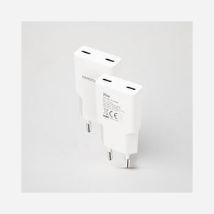 Nanocable 10.10.2026 Chargeur Secteur USB-C Power Delivery 25W Blanc - 2 Ports (25W+18W) - 5V/3A, 12V/3A - PPS - Prise Type C - CE, RoHS - Miniature 2