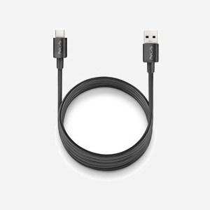 NGS ZYRO-AC Câble USB 2.0 USB-A vers USB-C 1m Noir, 5V/3A, Transfert 0.48 Gbit/s, Connecteurs mâles droits, Matériau Nylon/PVC, Certifié CE/RoHS - Miniature 2