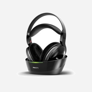 Philips Casque TV sans fil SHD8850/12 Circum-aural 2.4 GHz, HP 40mm Néodyme, 8-22500Hz, 24 Ohm, SNR 75dB, portée 30m, autonomie 20h NiMH AAA