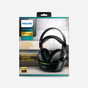 Philips Casque TV sans fil SHD8850/12 Circum-aural 2.4 GHz, HP 40mm Néodyme, 8-22500Hz, 24 Ohm, SNR 75dB, portée 30m, autonomie 20h NiMH AAA - Miniature 2