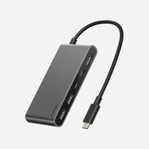 Belkin Connect AVC022HQSGY - Hub USB-C 5 Gbps, HDMI 2.0 4K 60Hz, USB 2.0 Type-A, USB-A 3.2 Gen 1, Power Delivery 100W, ChromeOS - Noir