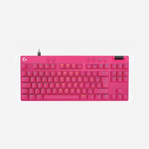 Clavier Gaming Logitech G PRO X TKL RAPID AZERTY - Interrupteurs Magnetic-Mechanical, Rétroéclairage LED Multicolore, USB, Rose, Tenkeyless, Temps de Réponse 1ms