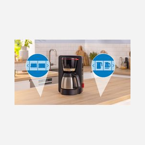 Bosch TKA6M273 : Machine à café filtre, 1000W, capacité 1.1L (12 tasses), carafe, indicateur niveau d'eau, arrêt automatique, noir - Miniature 4